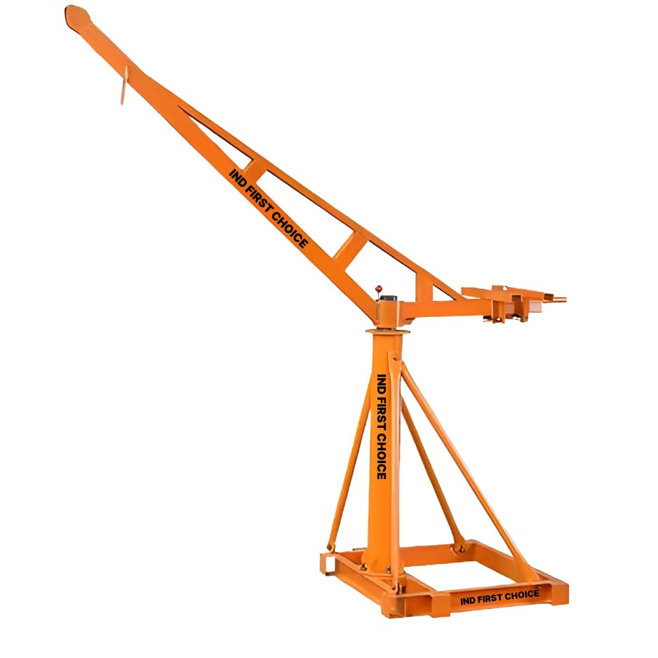 IND FIRST CHOICE Mini Crane Frame | 55 Kg Weight | 360° Rotation | Heavy-Duty Iron Build | Portable Lifting Stand for Construction Sites | Compatible with Winch Hoist