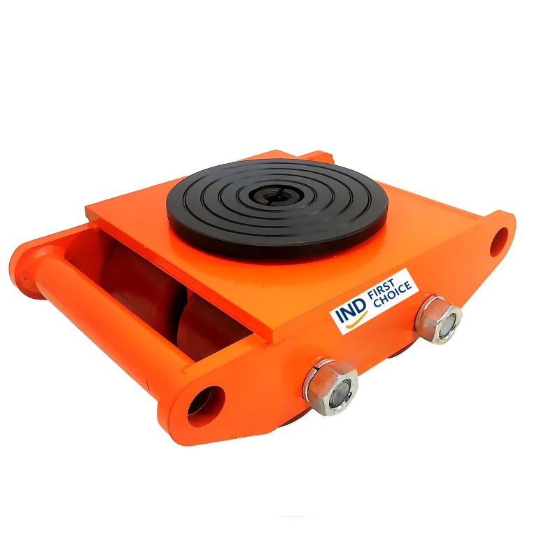 IND FIRST CHOICE Heavy Duty Cargo Trolley, Steel Frame, 6 Ton Capacity, 29 x 19 x 9.5 cm, 4 PU Wheels, Orange, 11 Kg Self Weight