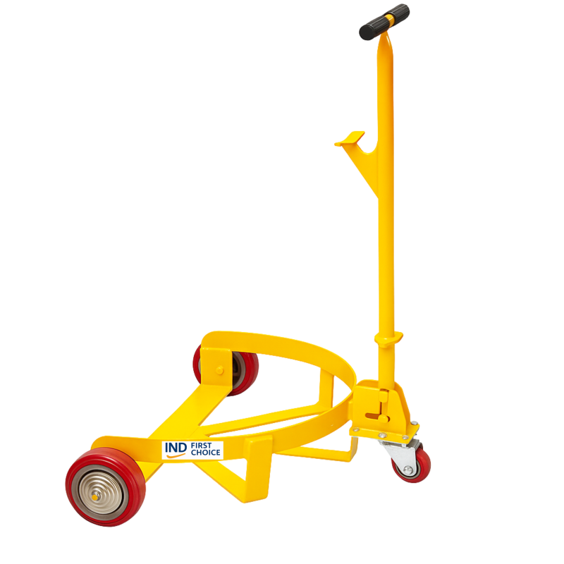 IND FIRST CHOICE Manual Drum Trolley, 350 KG Lifting Capacity, 70 KG Self Weight, Heavy-Duty Drum Handling Cart with Steel Frame & Wheels