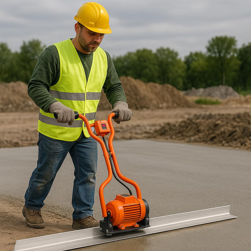 IND FIRST CHOICE Electric Screed Vibrator | 2 Meter Blade | Concrete Floor Leveller & Compaction Tool for Slabs, Flooring & Construction | Heavy-Duty Concrete Finishing Machine