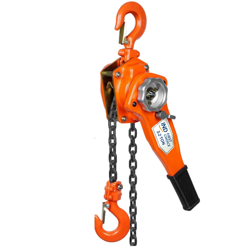 IND FIRST CHOICE Lever Chain Hoist, G80 Grade Chain, Enhanced Carbon Steel Construction (3.2 TON 1.5 METER 8 MM THICKNESS)