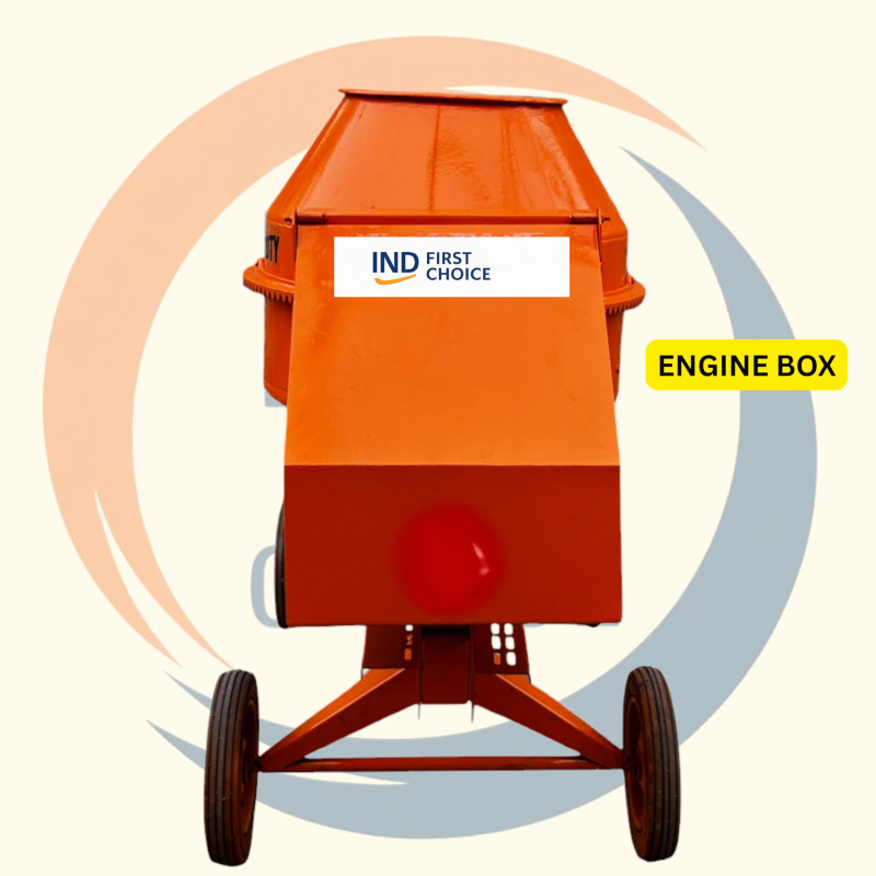IND FIRST CHOICE Concrete Mixer Machine | 250 Ltr Half Bag Capacity | Four-Wheel Portable Cement Mixer | Heavy-Duty Drum for Construction | Multiple Motor Power Options