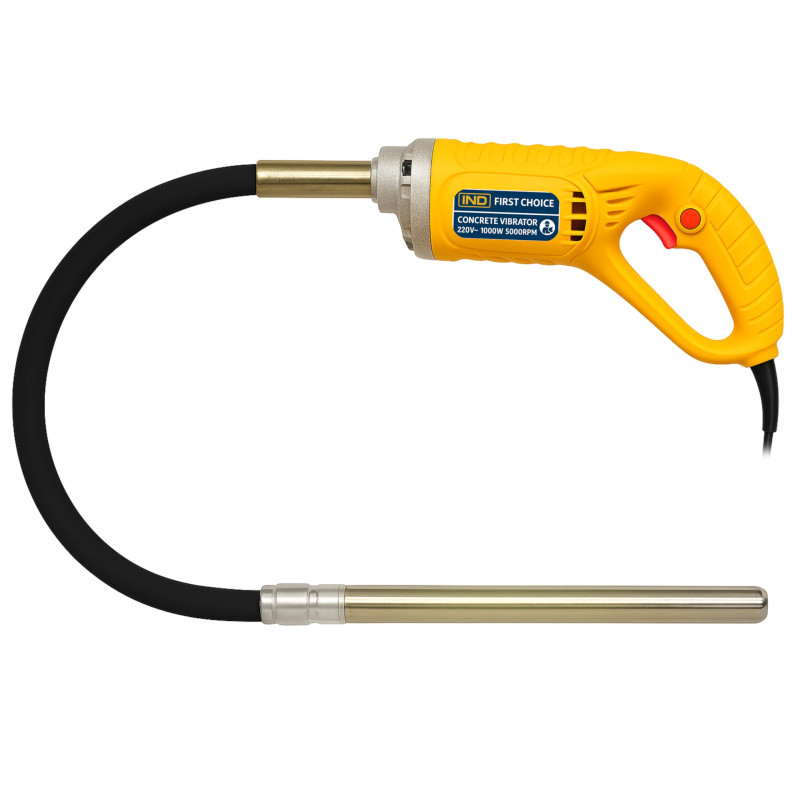 IND First Choice Electric Needle Vibrator 1000W, 13,000 RPM – High-Speed Concrete Vibrator Machine for Slab, Beam & Column Compaction | Heavy Duty Cement Vibrator Tool